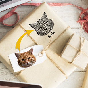 Personalized Cat Photo, Pet Rubber Stamp