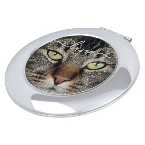 Personalized Cat Photo Pocket Beauty Essential Compact Mirror
