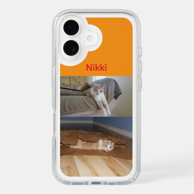 Personalized Cat Photo Speck Case – Orange (Front)