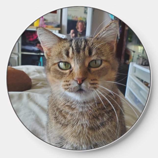 Personalized Cat Photo Wireless Charger (Front)