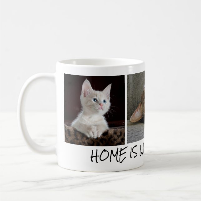 Personalized Cat Photos in Coffee Mug (Left)