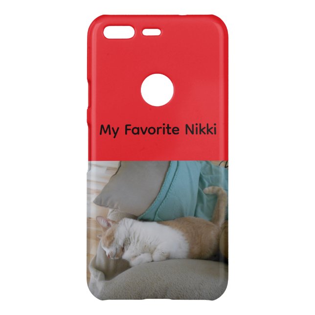 Personalized Cat Picture iPhone Case – Red (Back)