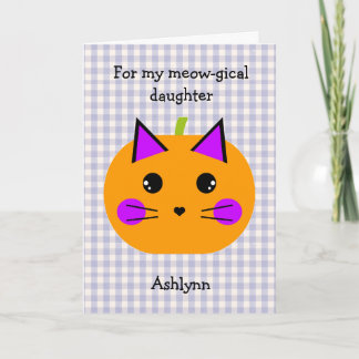 Personalized Cat Pumpkin Halloween Maze Card