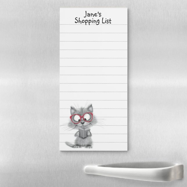 Personalized Cat Reading Magnetic Notepad (In Situ)