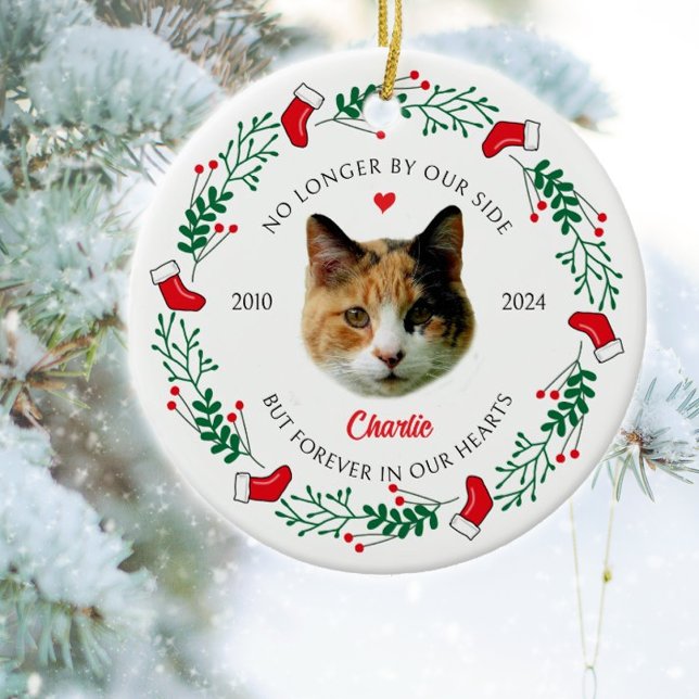 Personalized Cat´s Memorial Christmas  Ceramic Ornament (Creator Uploaded)
