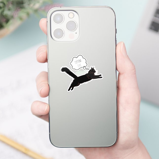  Personalized Cat Silhouette Laptop Sticker (Phone)