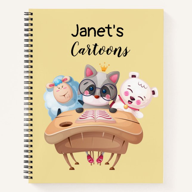 Personalized Cat Sketchbook Notebook (Front)