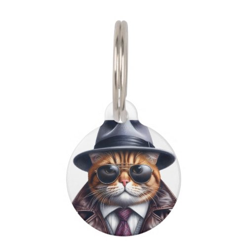 Personalized Cat Suit Tie Jacket Hat Sunglasses Pet ID Tag