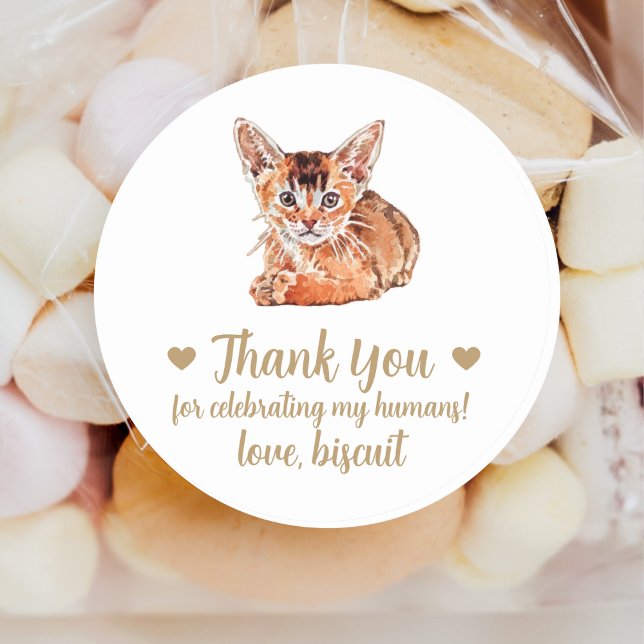 Personalized Cat Wedding Favor Stickers (Creator Uploaded)
