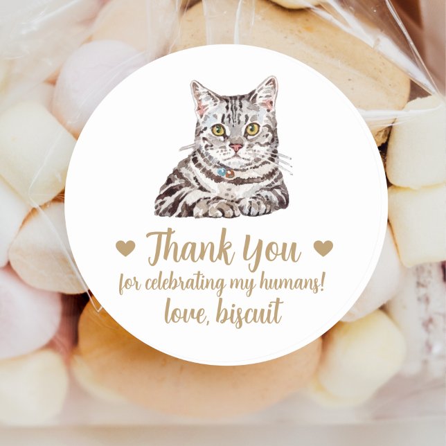 Personalized Cat Wedding Favor Stickers (Creator Uploaded)