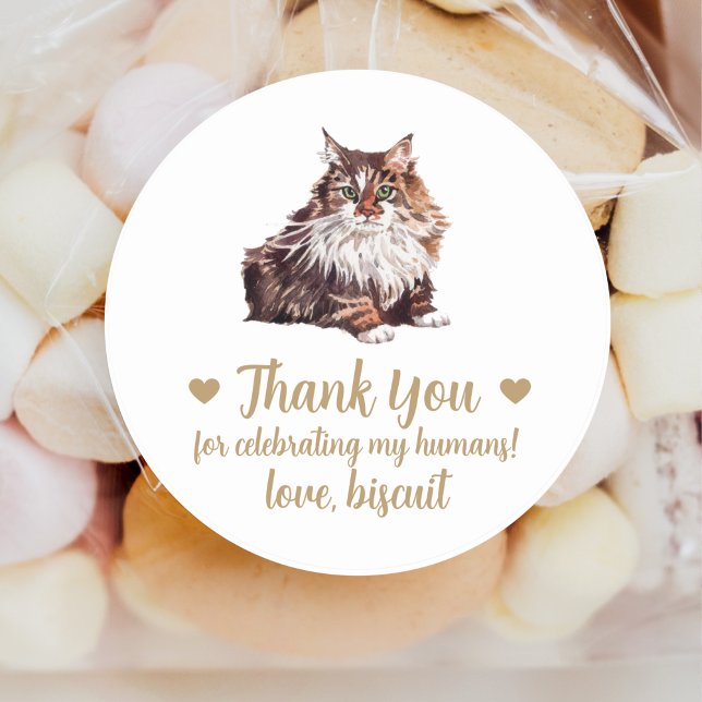 Personalized Cat Wedding Favor Stickers (Creator Uploaded)