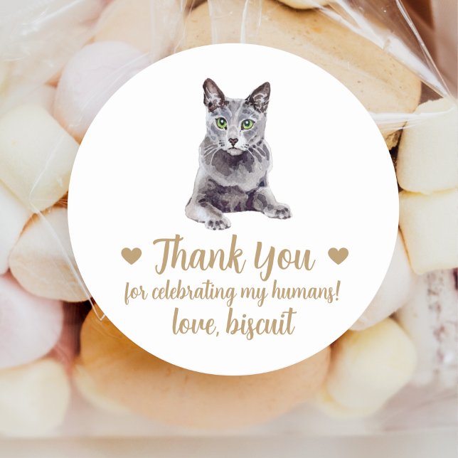 Personalized Cat Wedding Favor Stickers (Creator Uploaded)