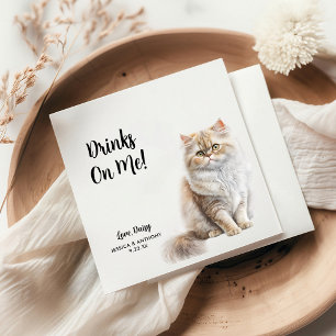 Personalized Cat Wedding Napkins