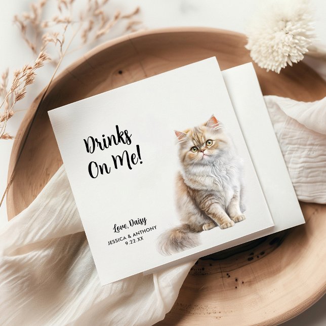 Personalized Cat Wedding Napkins (Creator Uploaded)