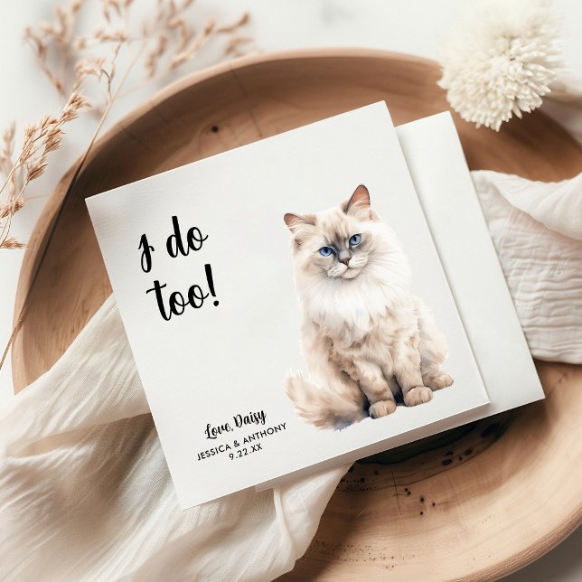 Personalized Cat Wedding Napkins (Creator Uploaded)
