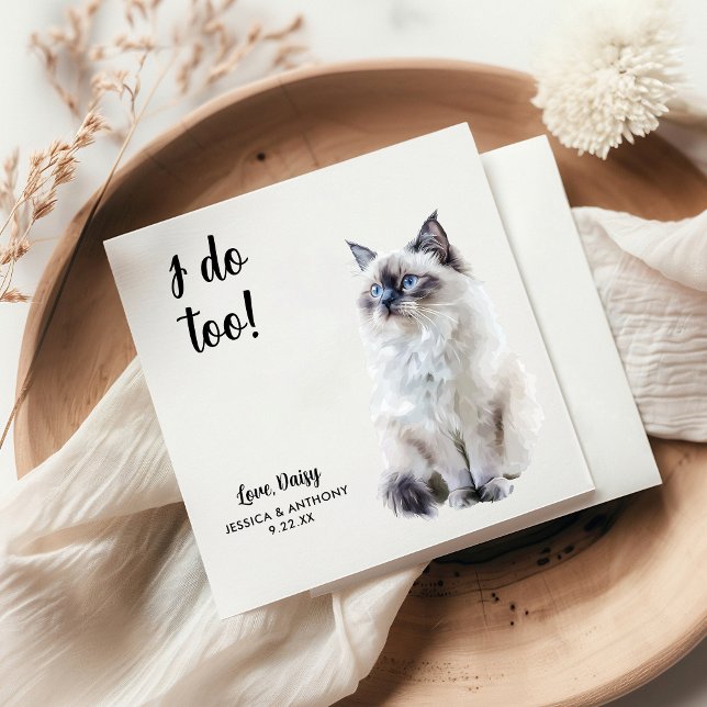 Personalized Cat Wedding Napkins (Creator Uploaded)