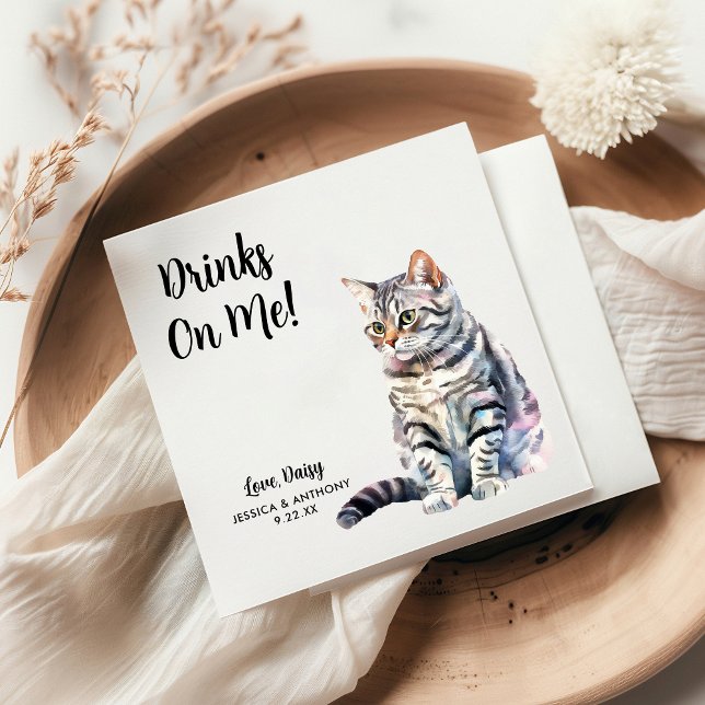 Personalized Cat Wedding Napkins (Creator Uploaded)