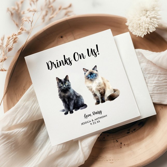 Personalized Cat Wedding Napkins (Creator Uploaded)