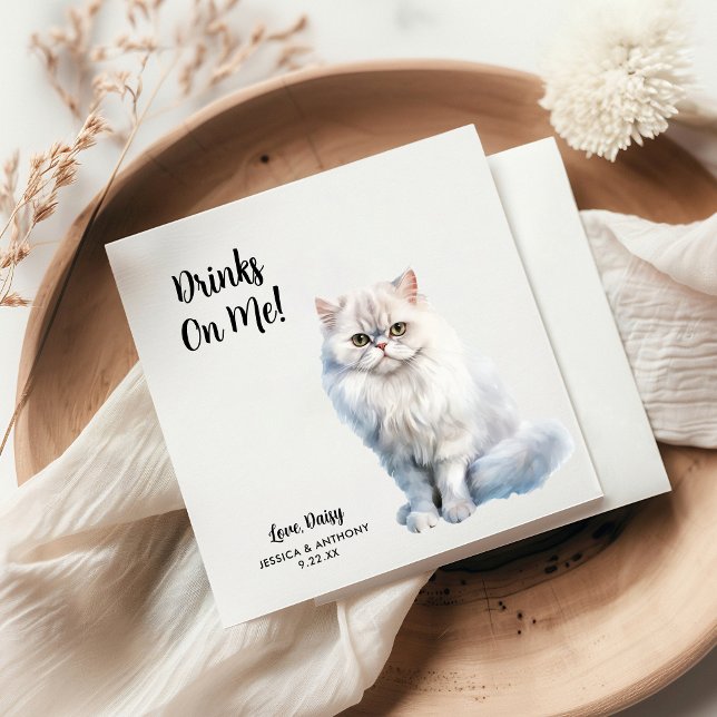 Personalized Cat Wedding Napkins (Creator Uploaded)