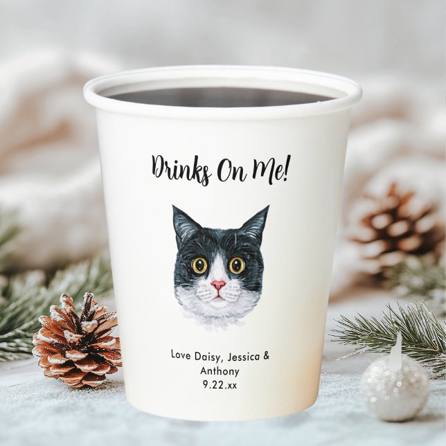 Personalized Cat Wedding Paper Cups (Creator Uploaded)