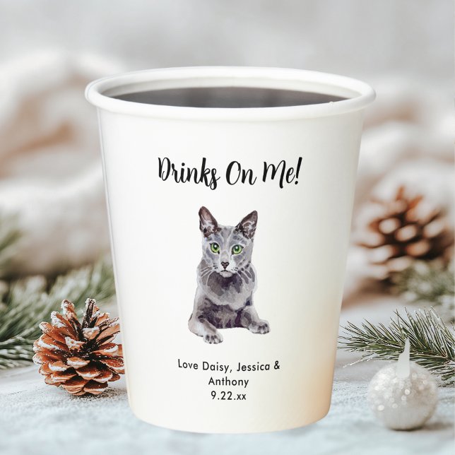 Personalized Cat Wedding Paper Cups (Creator Uploaded)