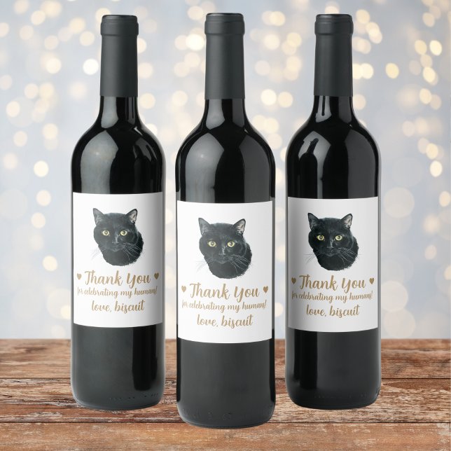 Personalized Cat Wedding Wine Label (Creator Uploaded)
