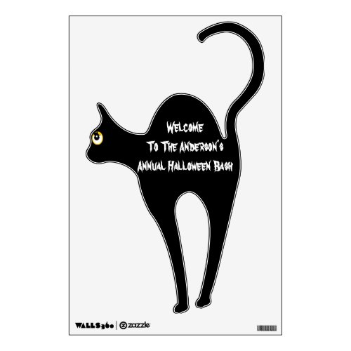 Personalized Cat Welcome to Halloween  Wall Decal