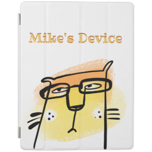 Personalized Cat With Glasses iPad Smart Cover