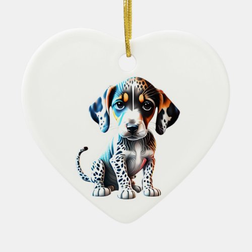 Personalized Catahoula Leopard Dog Puppy Ceramic Ornament