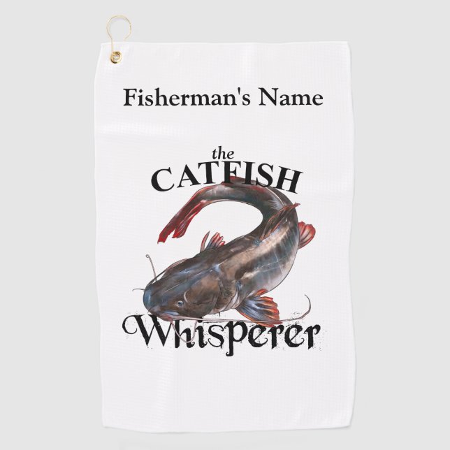 Personalized Catfish Whisperer Light Fishing Towel (Front)