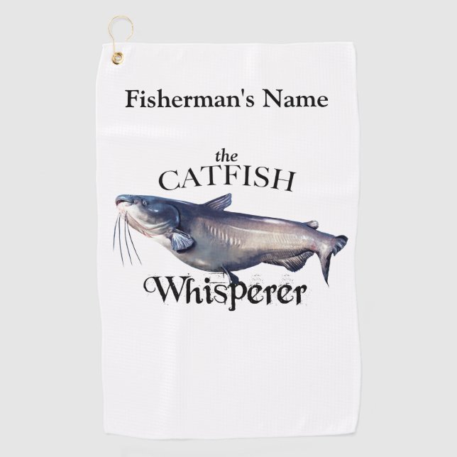 Personalized Catfish Whisperer Light Fishing Towel (Front)