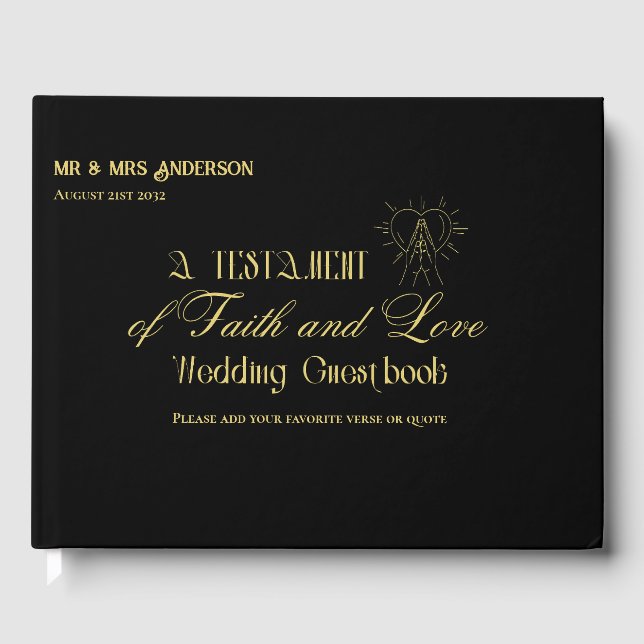 Personalized Catholic Bible Wedding Guestbook (Front)