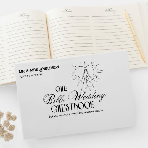 Personalized Catholic Bible Wedding Guestbook