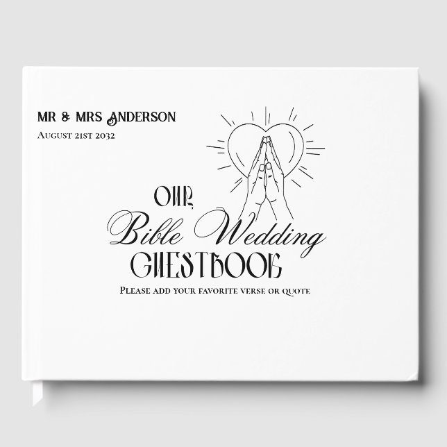 Personalized Catholic Bible Wedding Guestbook (Front)