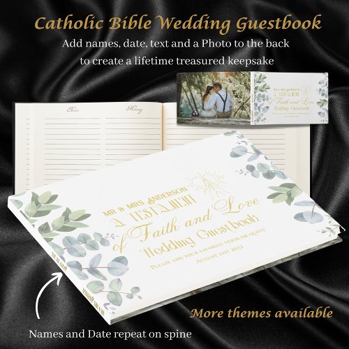 Personalized Catholic Bible Wedding Guestbook