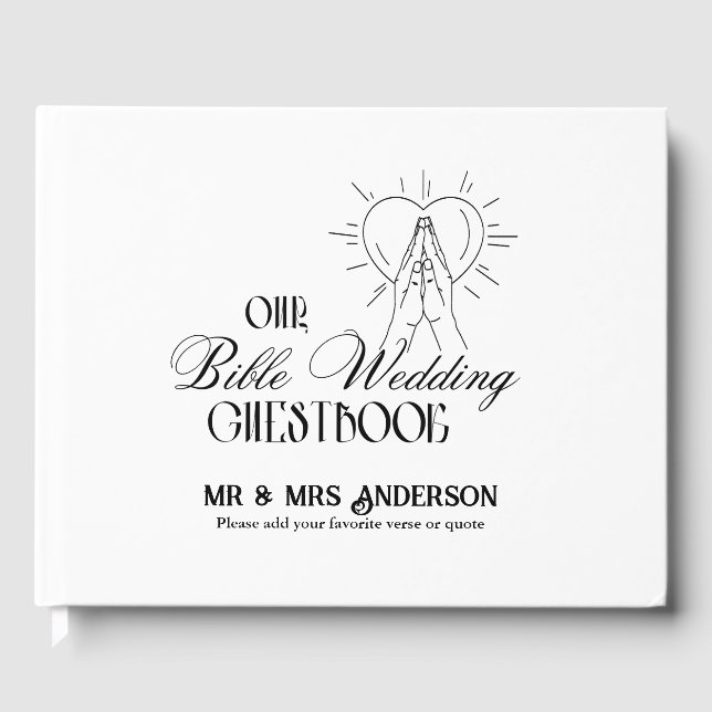 Personalized Catholic Bible Wedding Guestbook (Front)