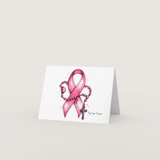 Personalized Catholic Breast Cancer Encouragement  Card