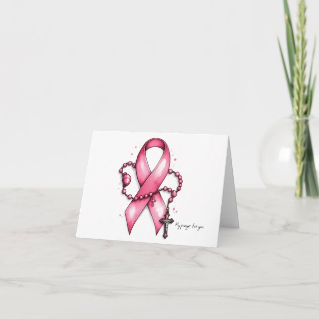Personalized Catholic Breast Cancer Encouragement  Card (Front)