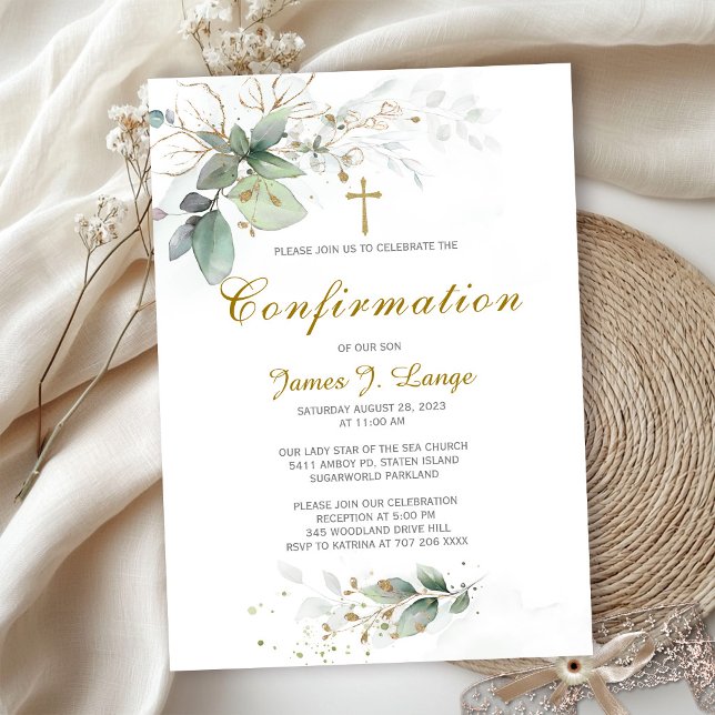Personalized Catholic Confirmation  Invitation (Creator Uploaded)