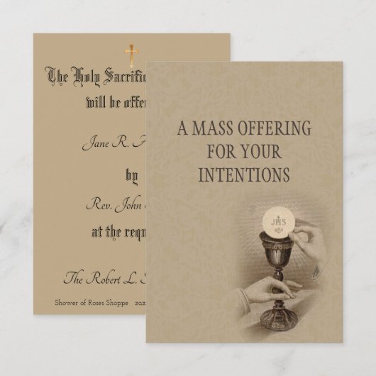 Personalized Catholic Mass Offering (Front/Back)
