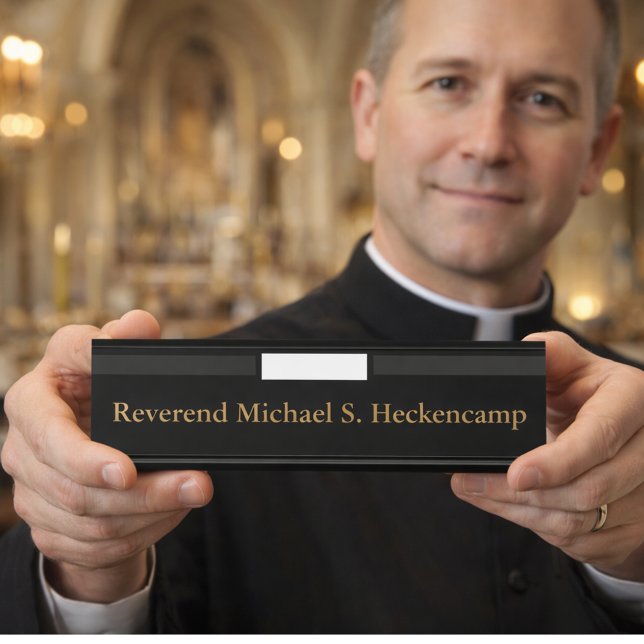 Personalized Catholic Priest Clergy Desk Name Plate (Creator Uploaded)