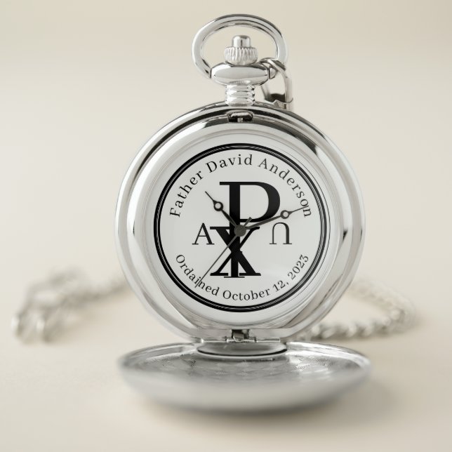Personalized Catholic Priest Ordination Pocket Watch (Inside)