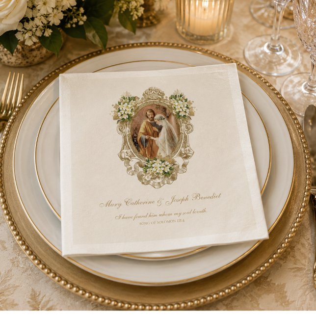 Personalized Catholic Wedding Napkins w/Scripture (Creator Uploaded)