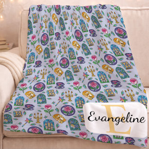 Personalized Cats Beauty and the Beast Book Girl Fleece Blanket