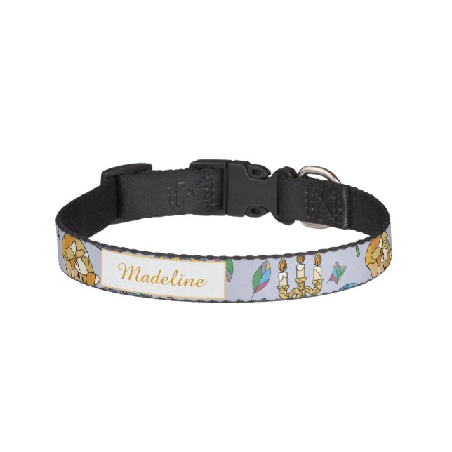Personalized Cats Beauty and the Beast Book Girl Pet Collar (Front)