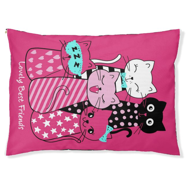 Personalized Cats Lovely Best Friends Gift Pet Bed (Front)