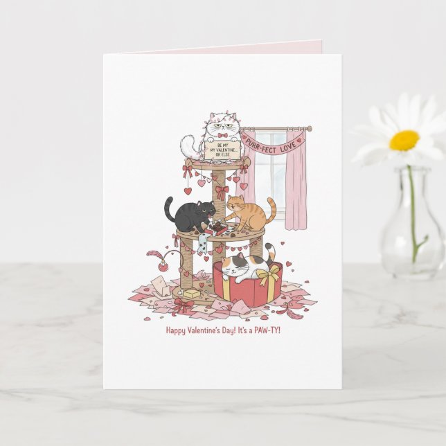 Personalized Cat's Meow Valentine's Day  Card (Small Plant)