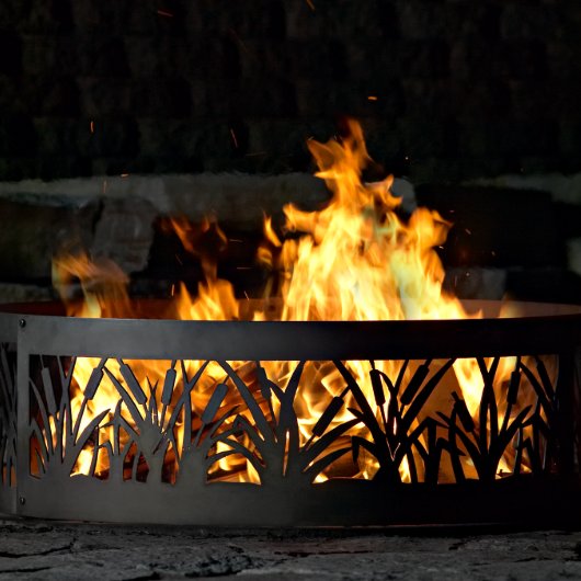 Personalized Cattail Heavy Duty Fire Ring (Back)