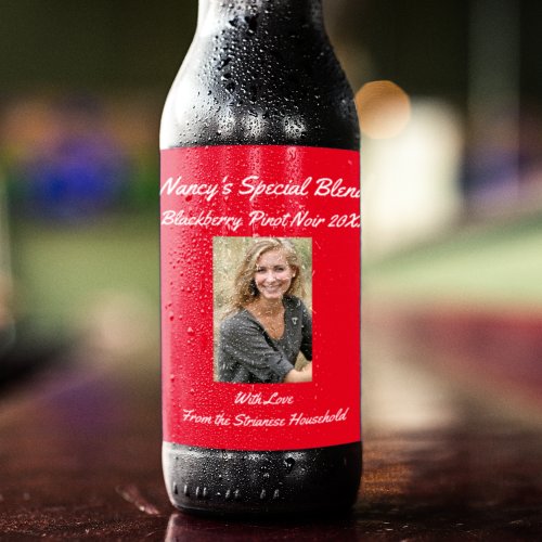 Personalized Causal Red Friend Party Wine Label