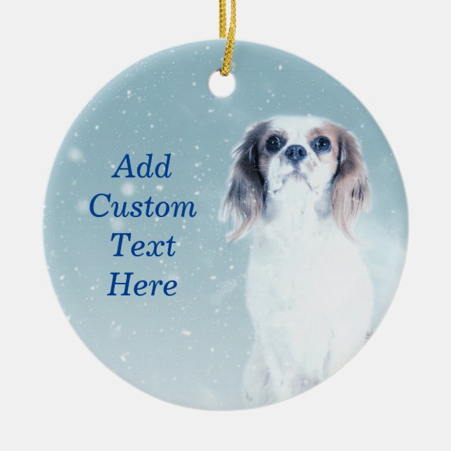 Personalized Cavalier King Charles Spaniel Dog Ceramic Ornament (Front)